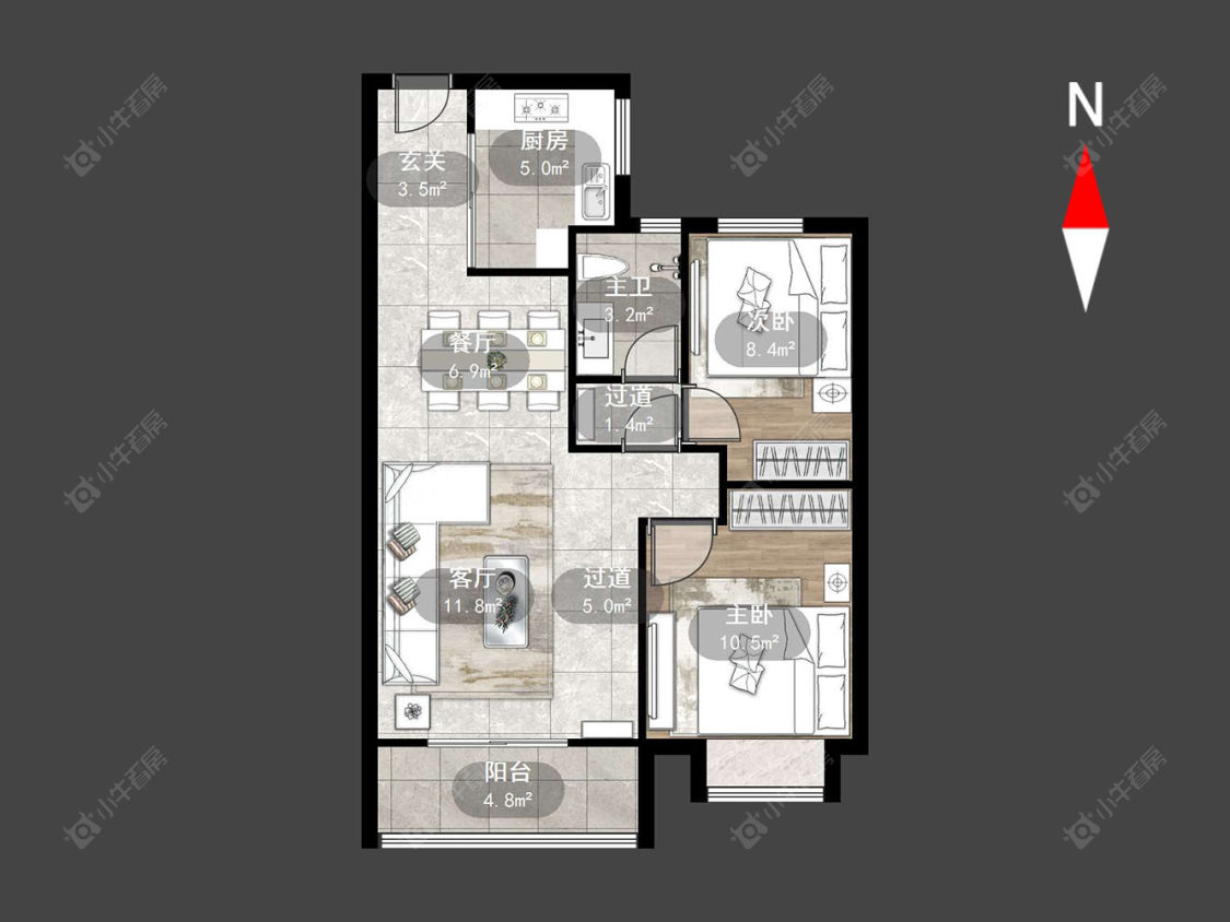 港龙紫御府房源户型图 常州港龙紫御府在售二手房源户型图_小牛看房