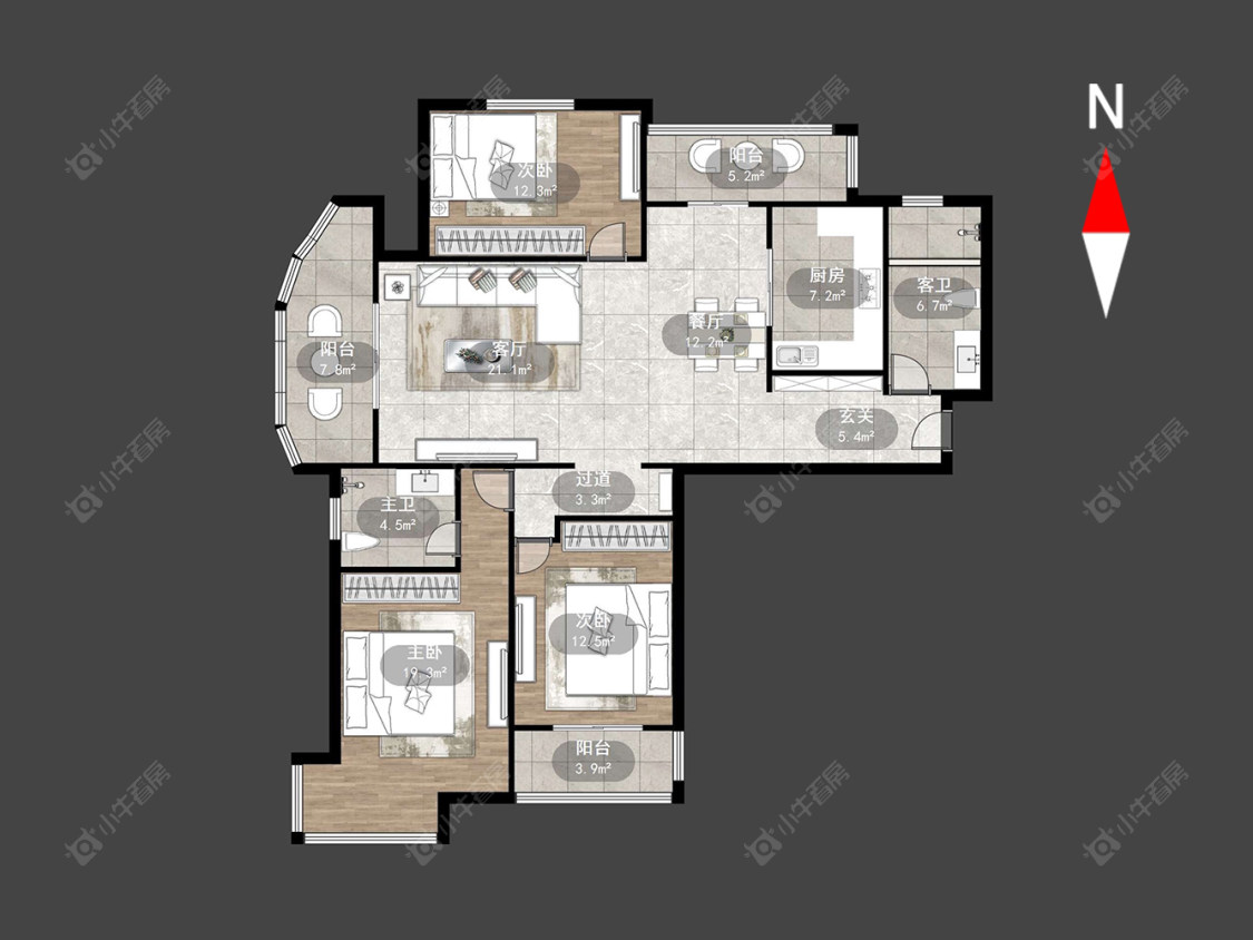 中央花园房源户型图 常州中央花园在售二手房源户型图_小牛看房
