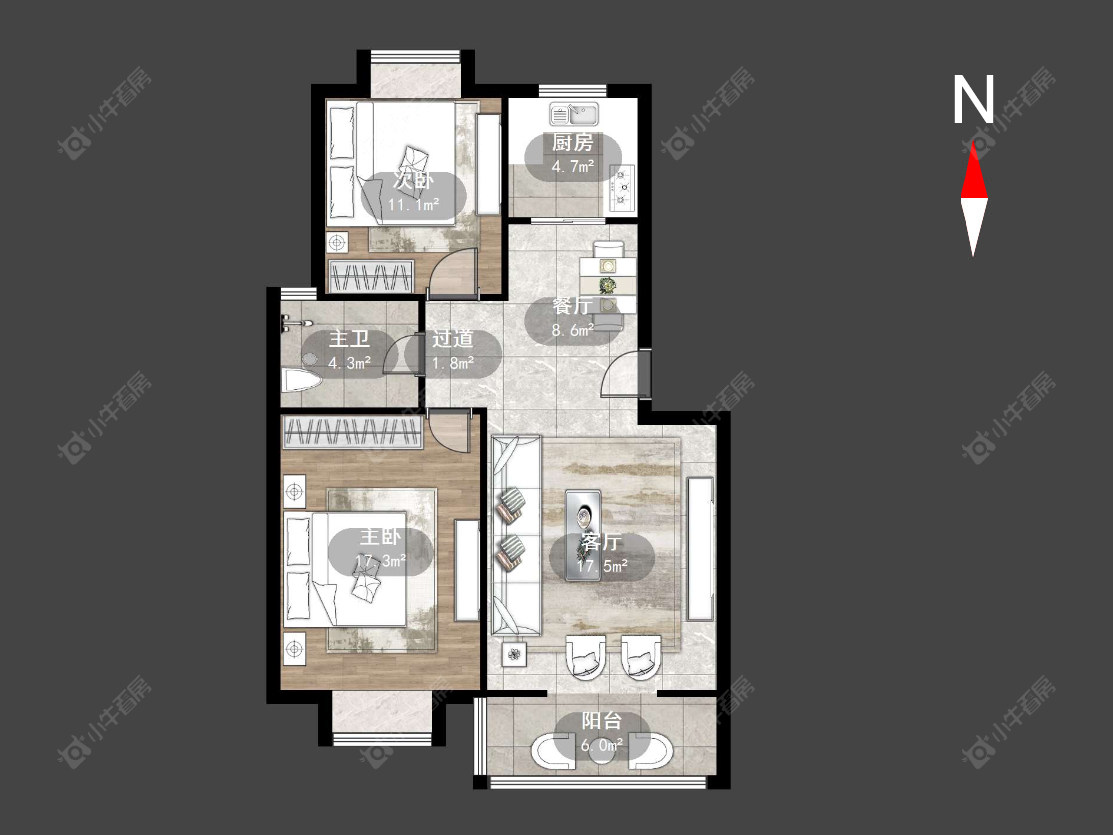 常州朝阳花园在售二手房源户型图_小牛看房