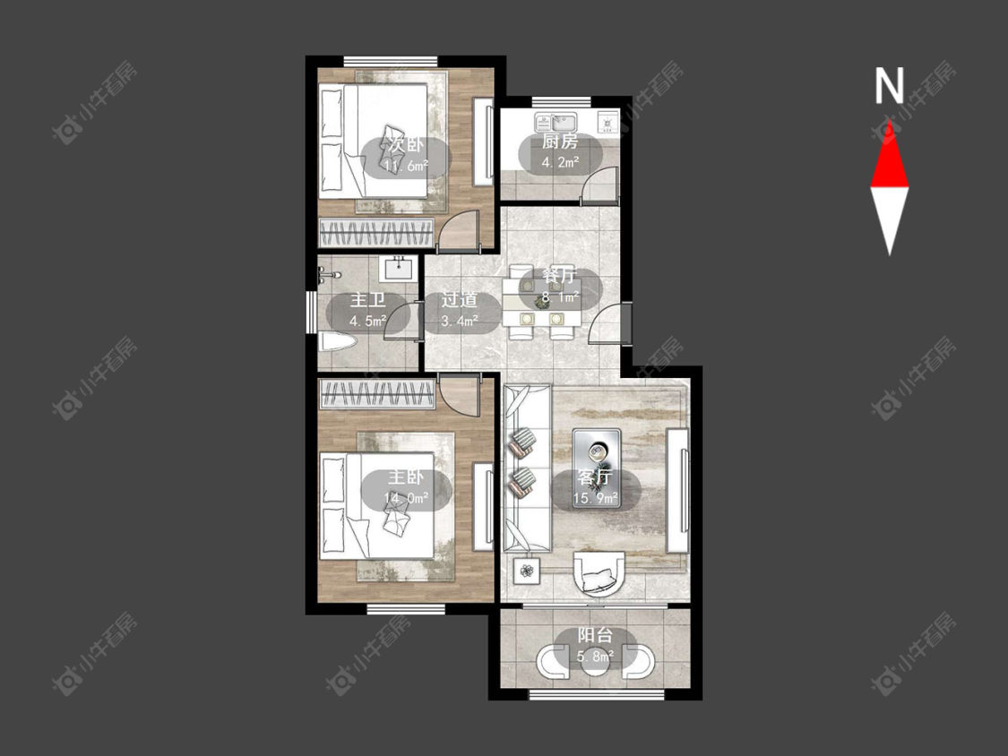 常州鸿安公寓在售二手房源户型图_小牛看房