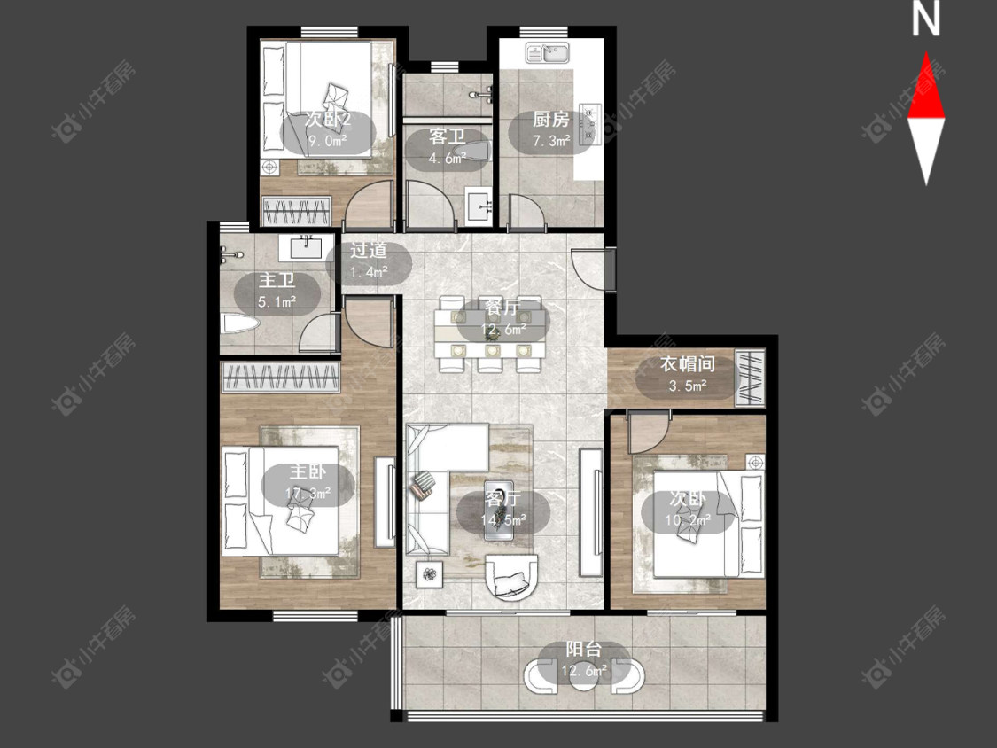 蔚蓝天地三四期房源户型图 常州蔚蓝天地三四期在售二手房源户型图_小牛看房