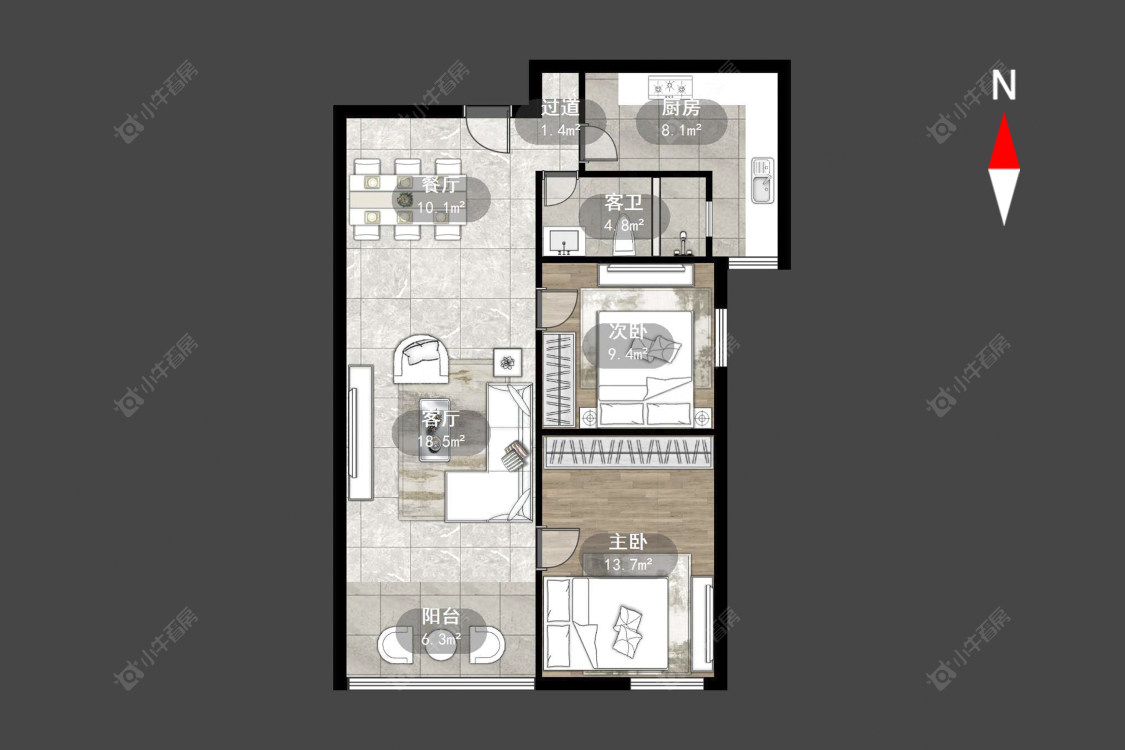 常州万达中央华城在售二手房源户型图_小牛看房