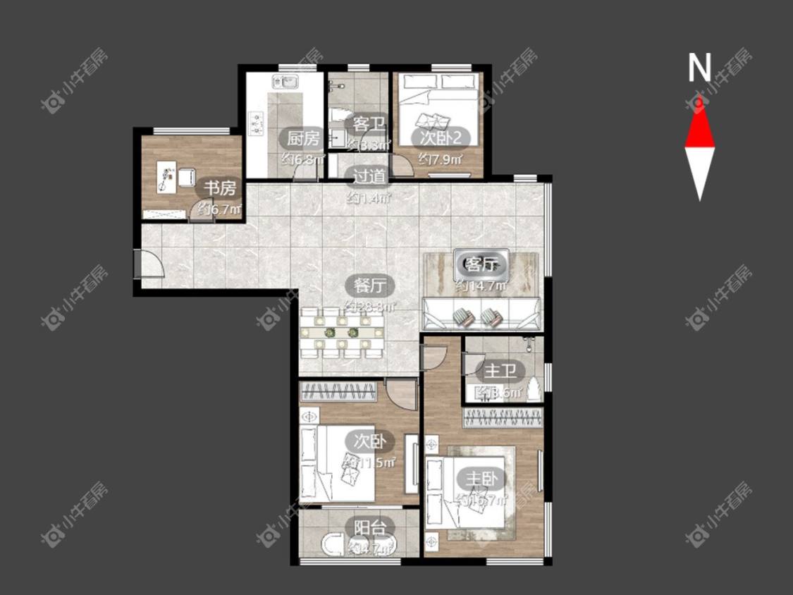 府西花园房源户型图 常州府西花园在租房源户型图_小牛看房
