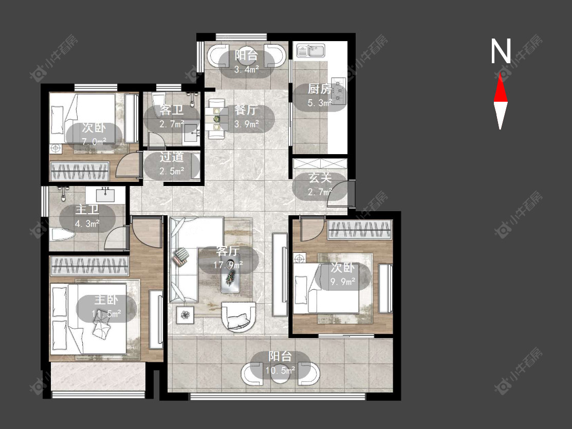 常州龙运天城在售二手房源户型图_小牛看房