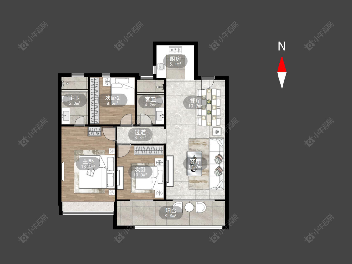 常州龙湖景粼天著在售二手房源户型图_小牛看房