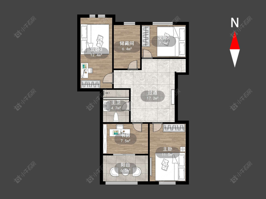 常州腾龙苑西区在售二手房源户型图_小牛看房