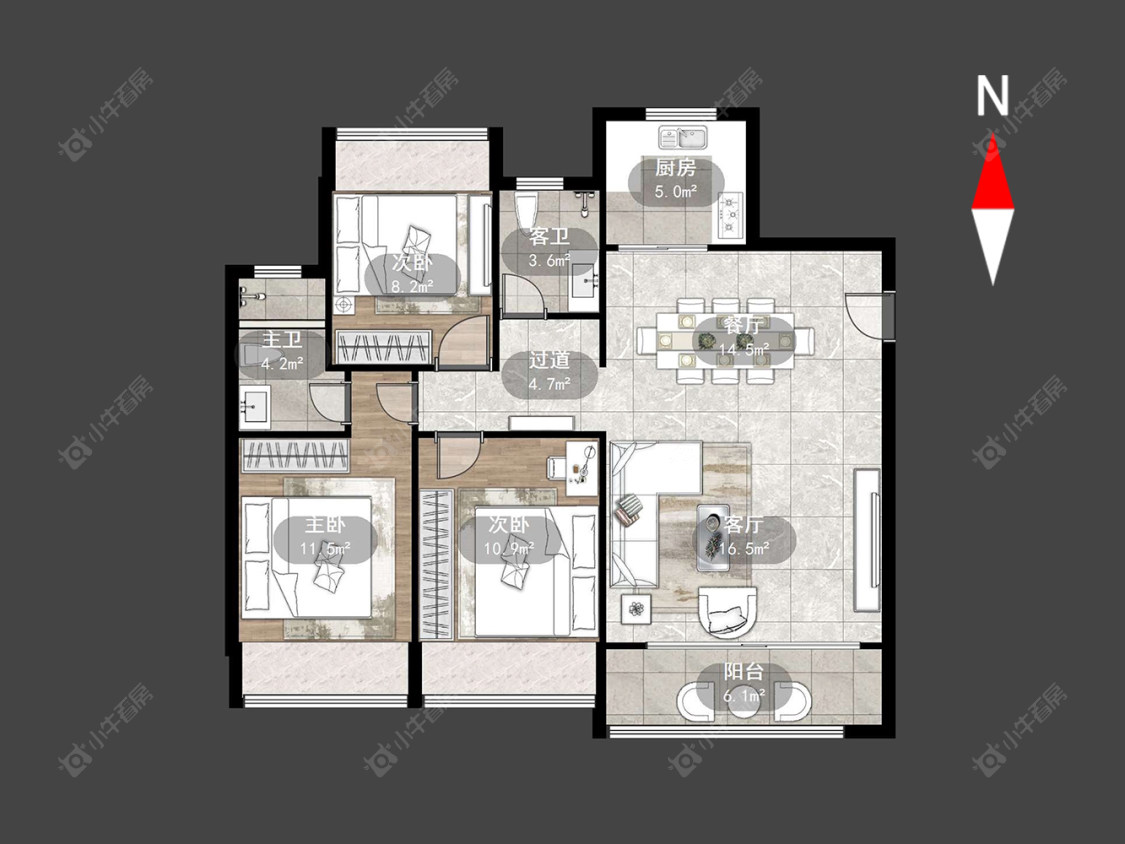 常州万科新都会在售二手房源户型图_小牛看房