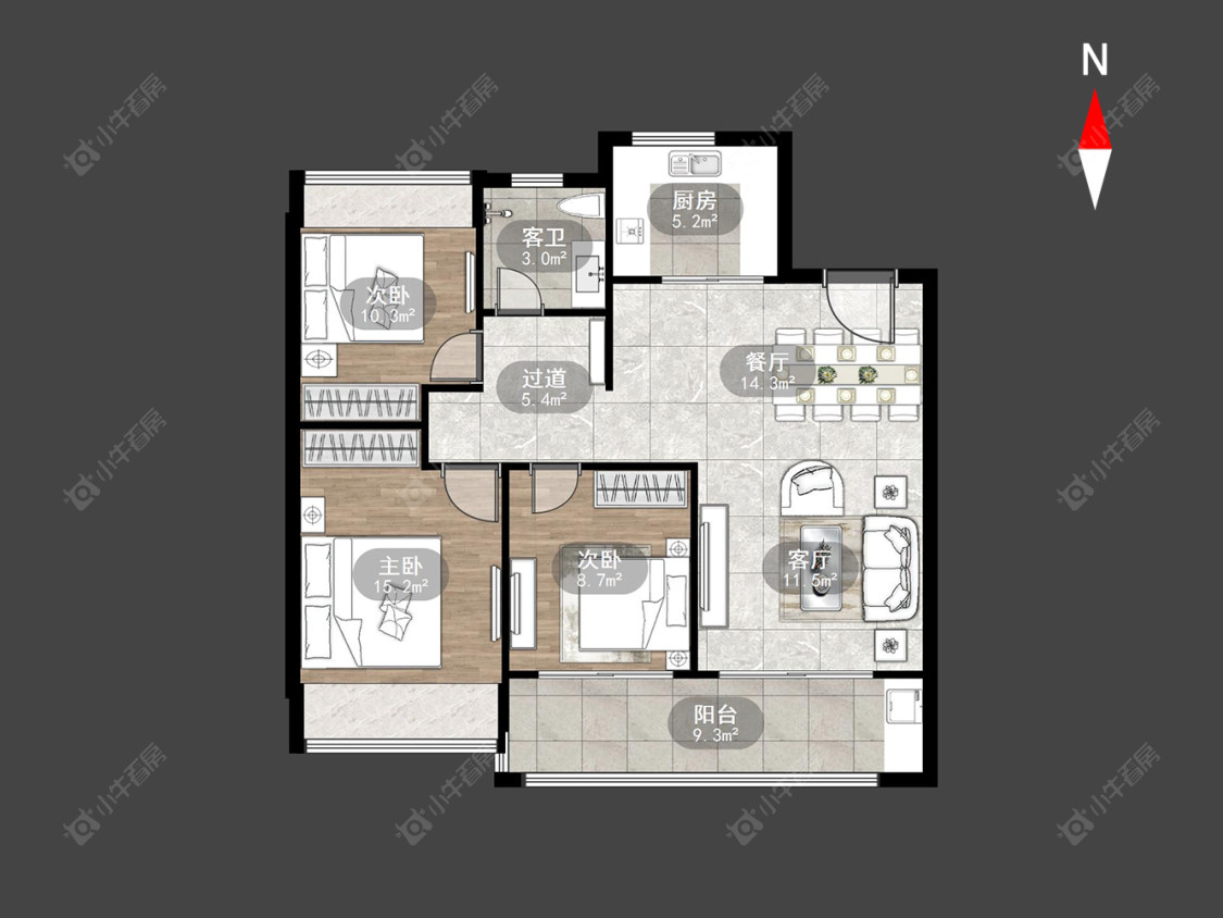 常州万科新都会在售二手房源户型图_小牛看房