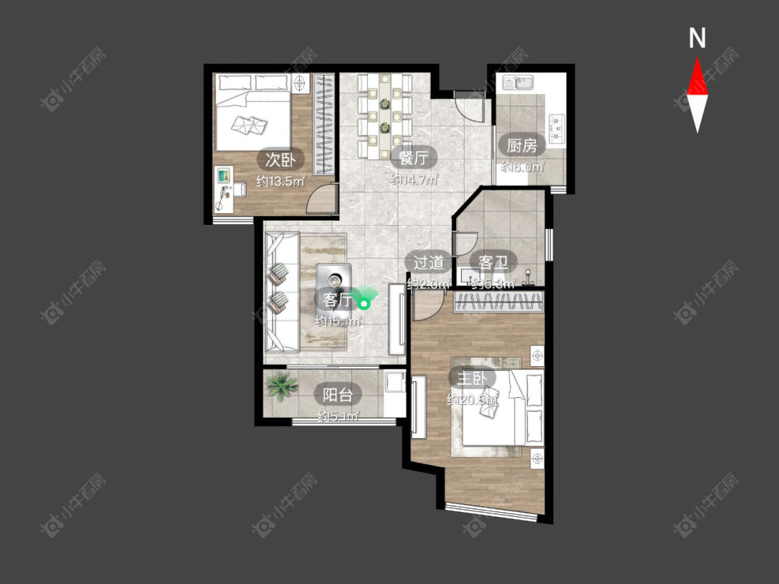 常州中央花园在售二手房源户型图_小牛看房