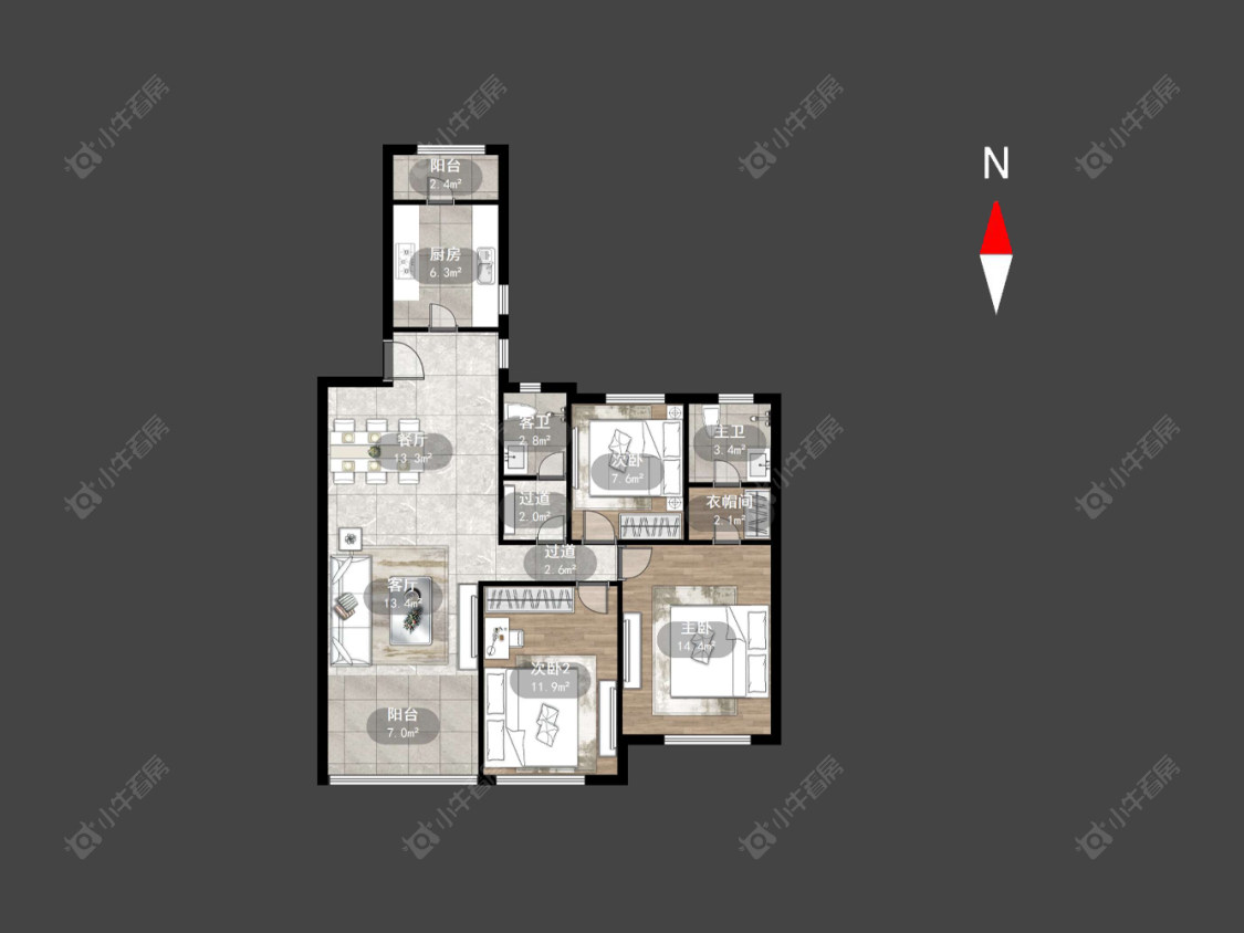 常州天安花园在售二手房源户型图_小牛看房