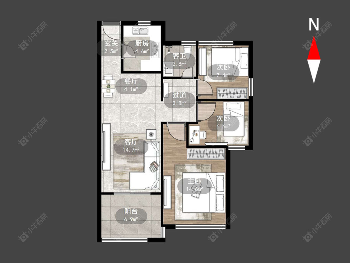 新城帝景南区房源户型图 常州新城帝景南区在售二手房源户型图_小牛看房