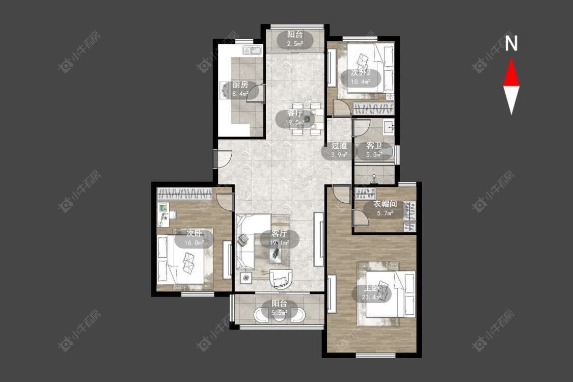 四季新城北苑房源户型图 常州四季新城北苑在售二手房源户型图_小牛看房
