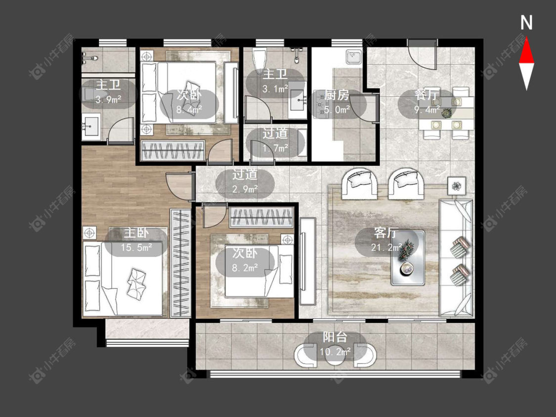 常州融信澜悦在售二手房源户型图_小牛看房