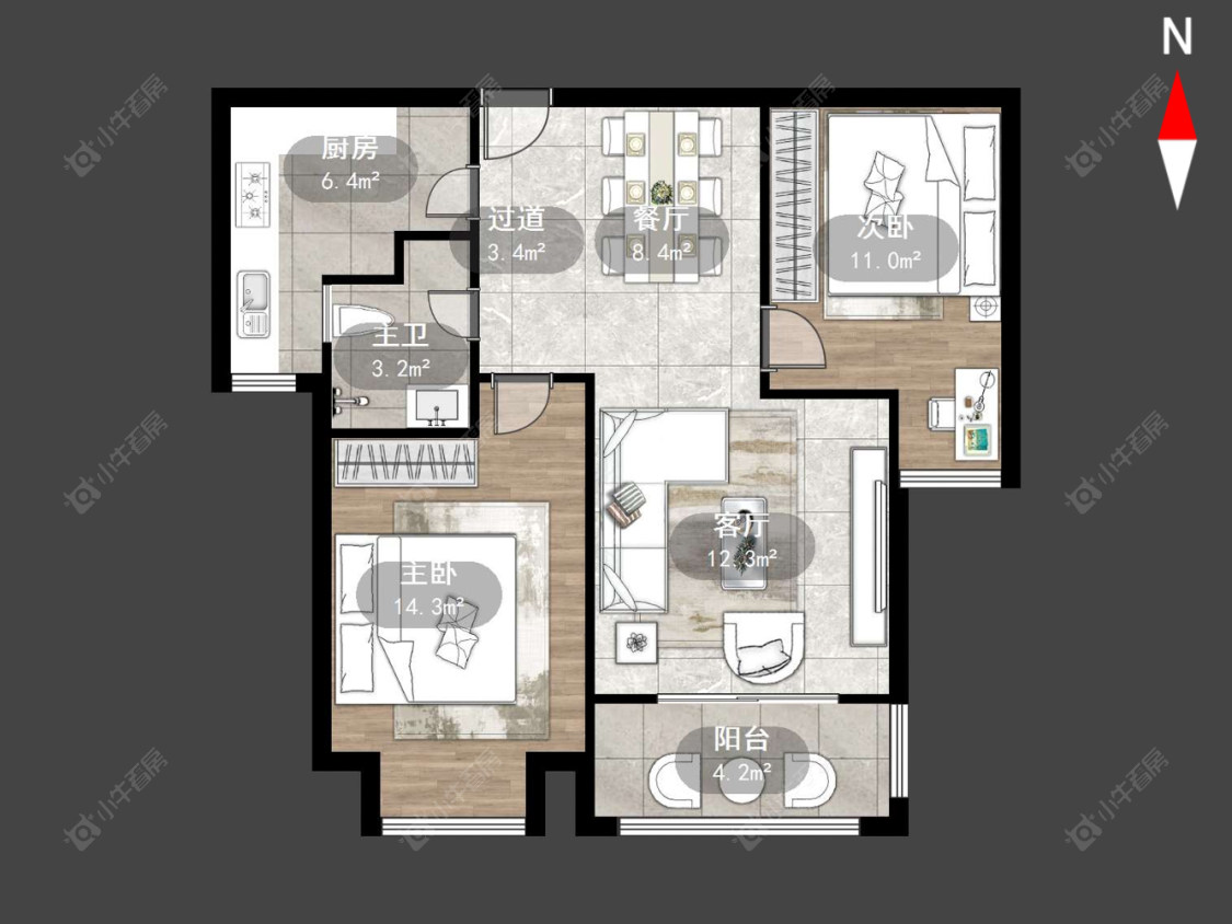常州凯纳华侨城在售二手房源户型图_小牛看房