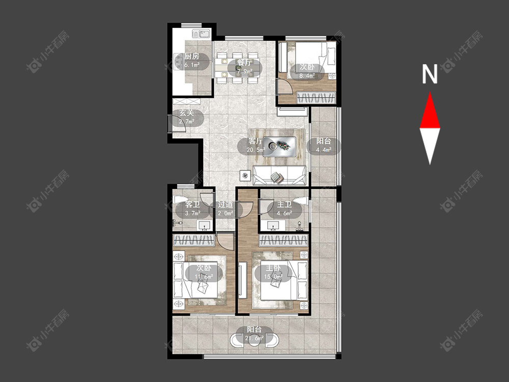 常州翡丽蓝湾在售二手房源户型图_小牛看房