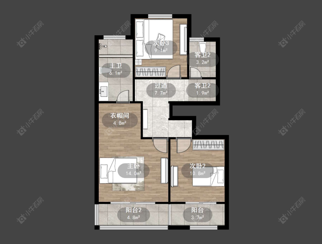 常州牡丹三江公馆在售二手房源户型图_小牛看房