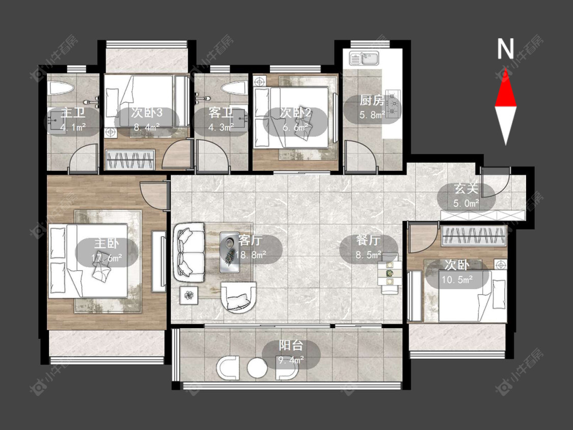 常州碧桂园翡丽都会在售二手房源户型图_小牛看房