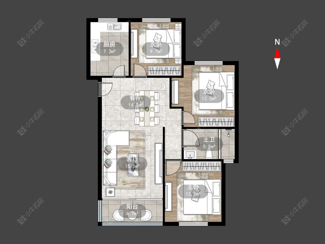 常州水岸风华在售二手房源户型图_小牛看房