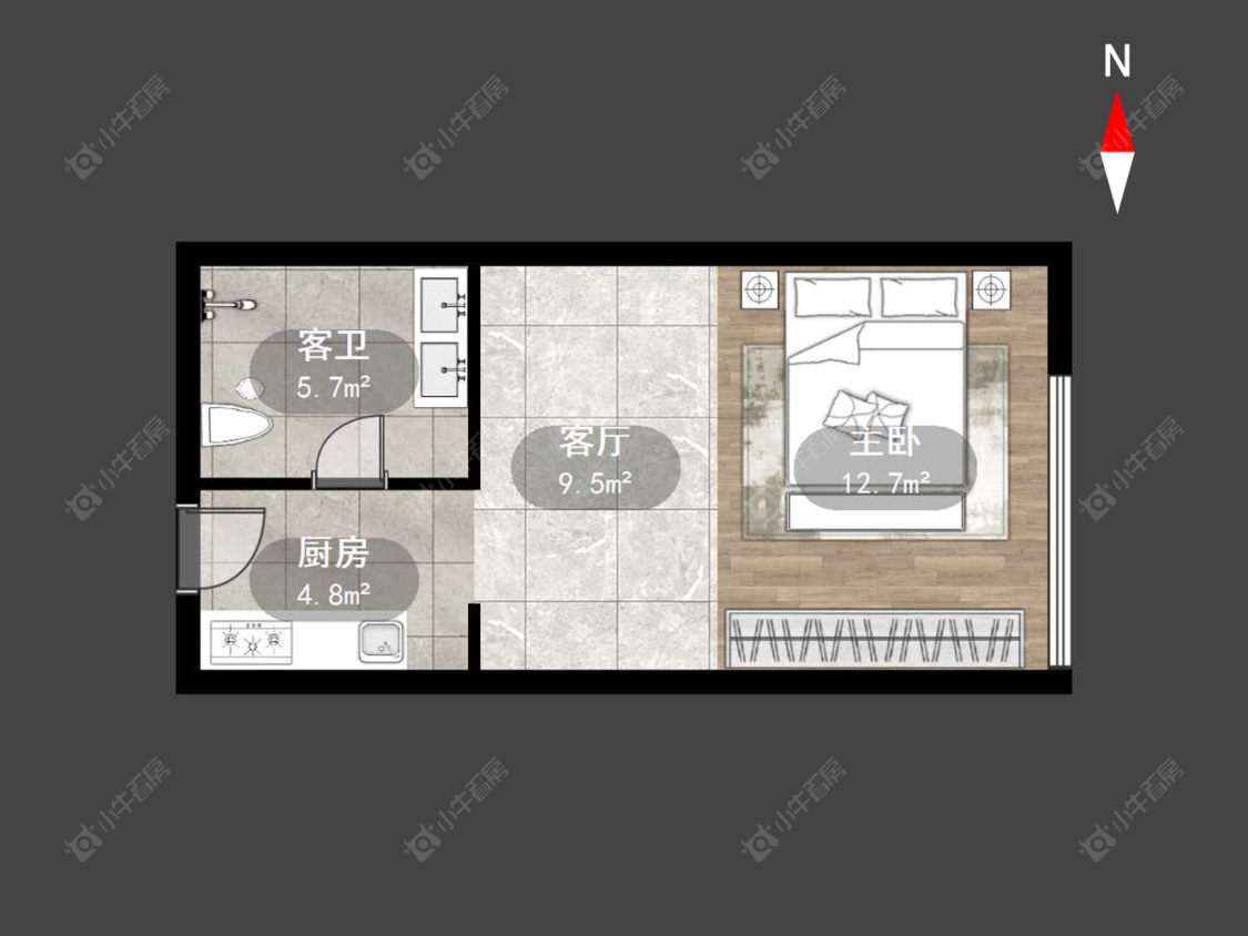 常州青阳城市广场壹号公寓在售二手房房源户型图_小牛看房