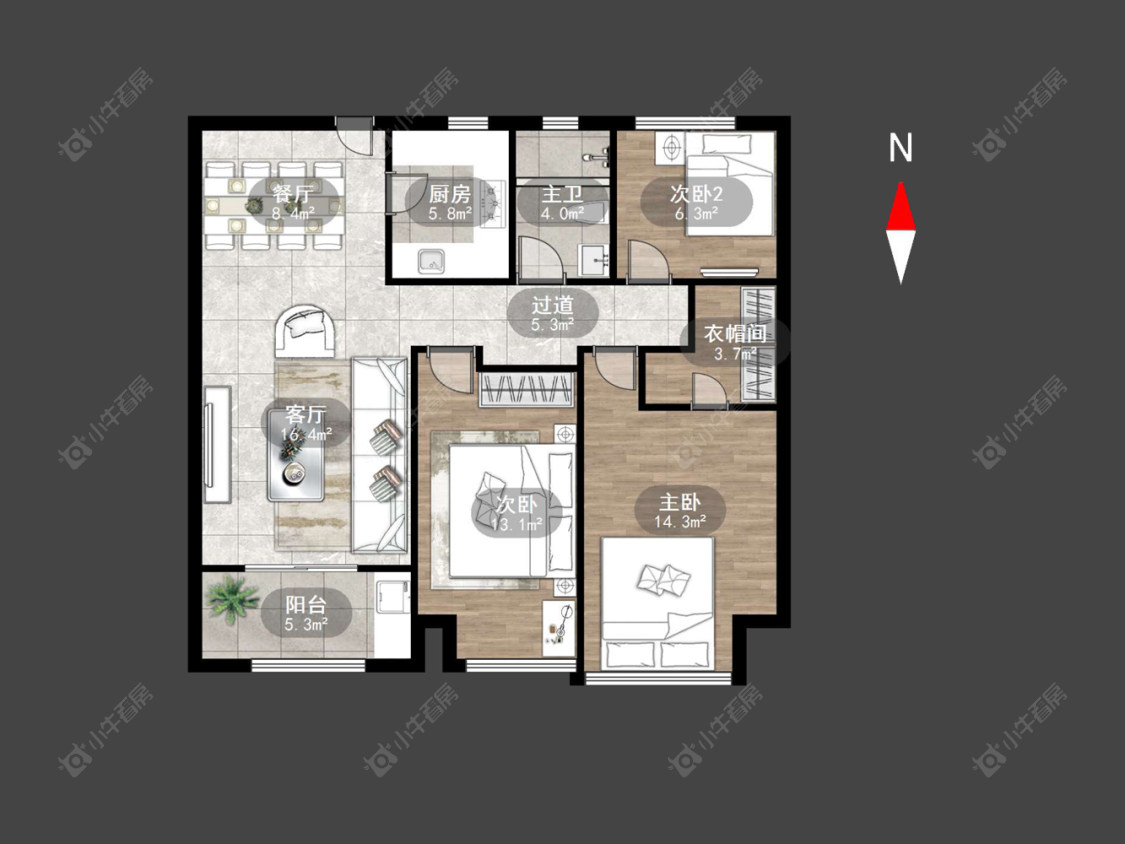 常州九龙仓繁华里在售二手房源户型图_小牛看房
