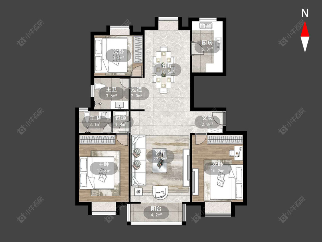 运河花园房源户型图 常州运河花园在售二手房源户型图_小牛看房