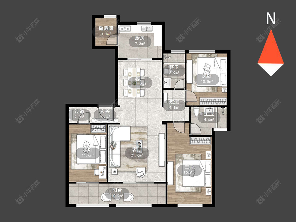 常州新城帝景北区在售二手房源户型图_小牛看房