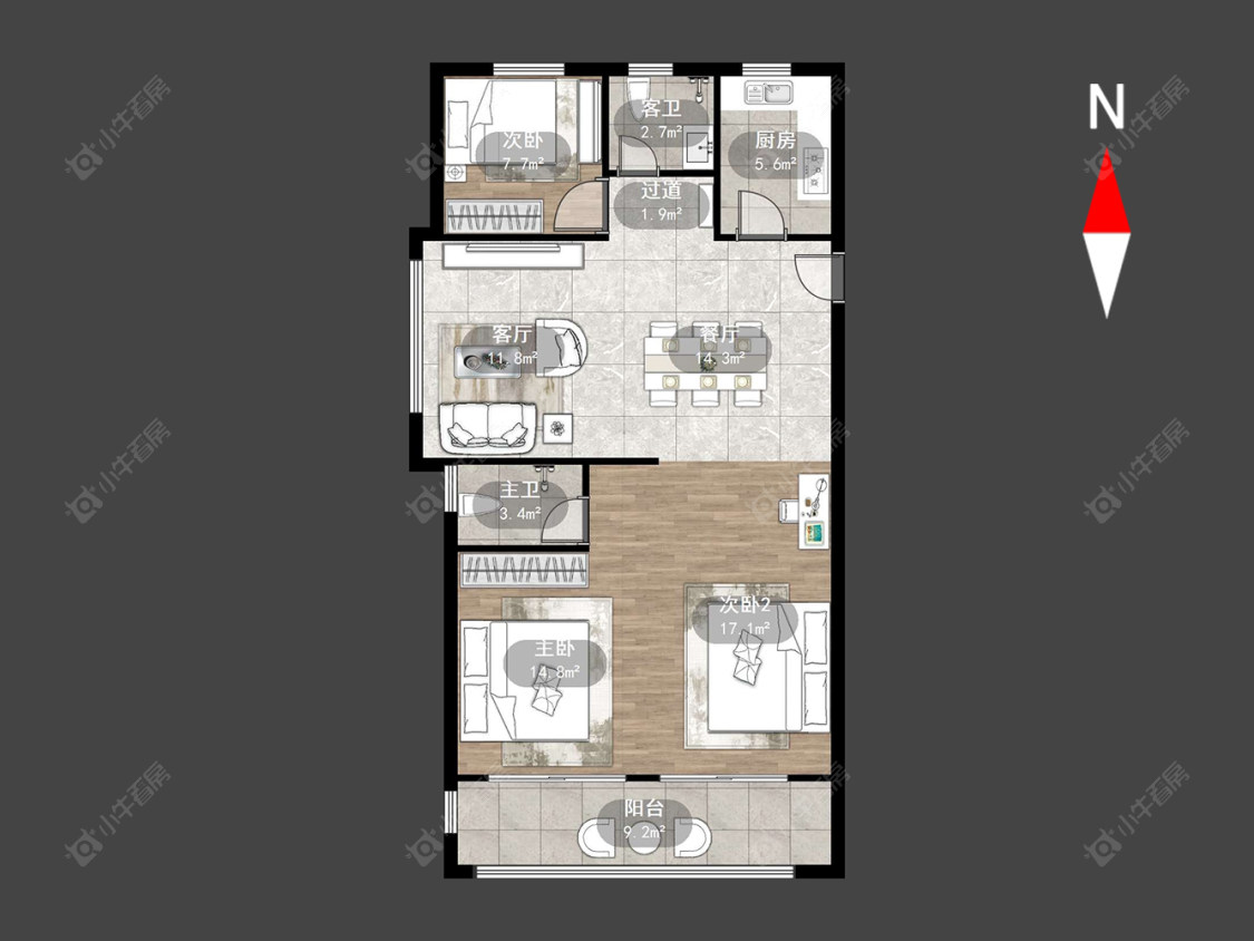 新尚嘉园房源户型图 常州新尚嘉园在售二手房源户型图_小牛看房