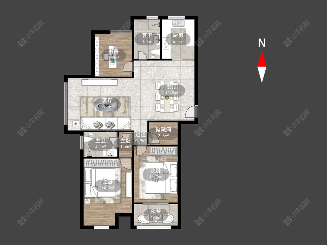 常州白马公馆在售二手房源户型图_小牛看房