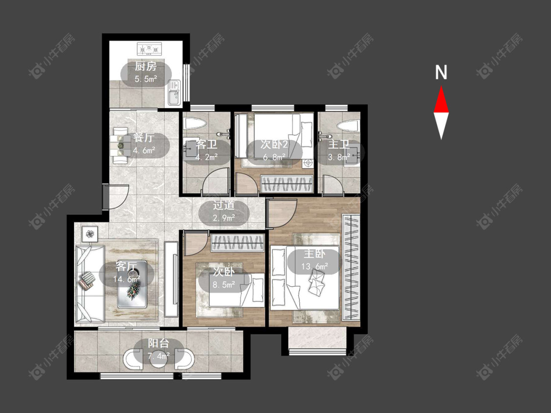常州光樾华庭在售二手房源户型图_小牛看房