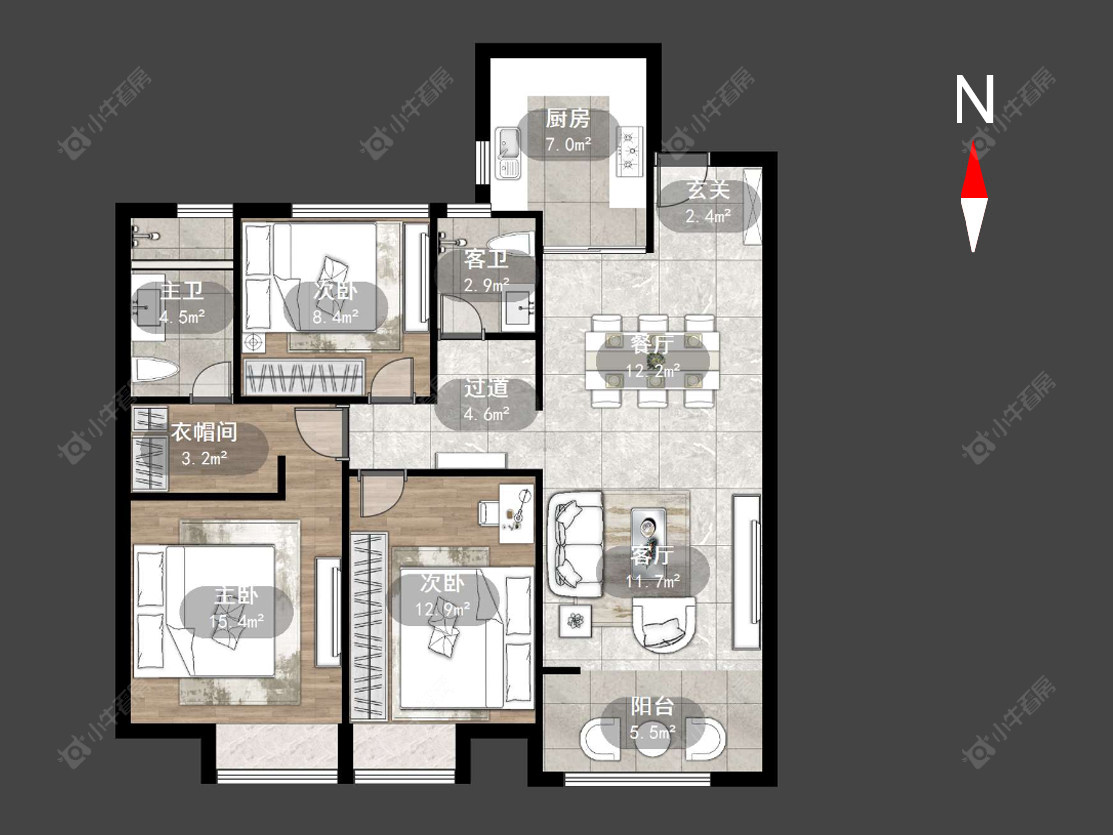 常州华润国际四期在售二手房源户型图_小牛看房