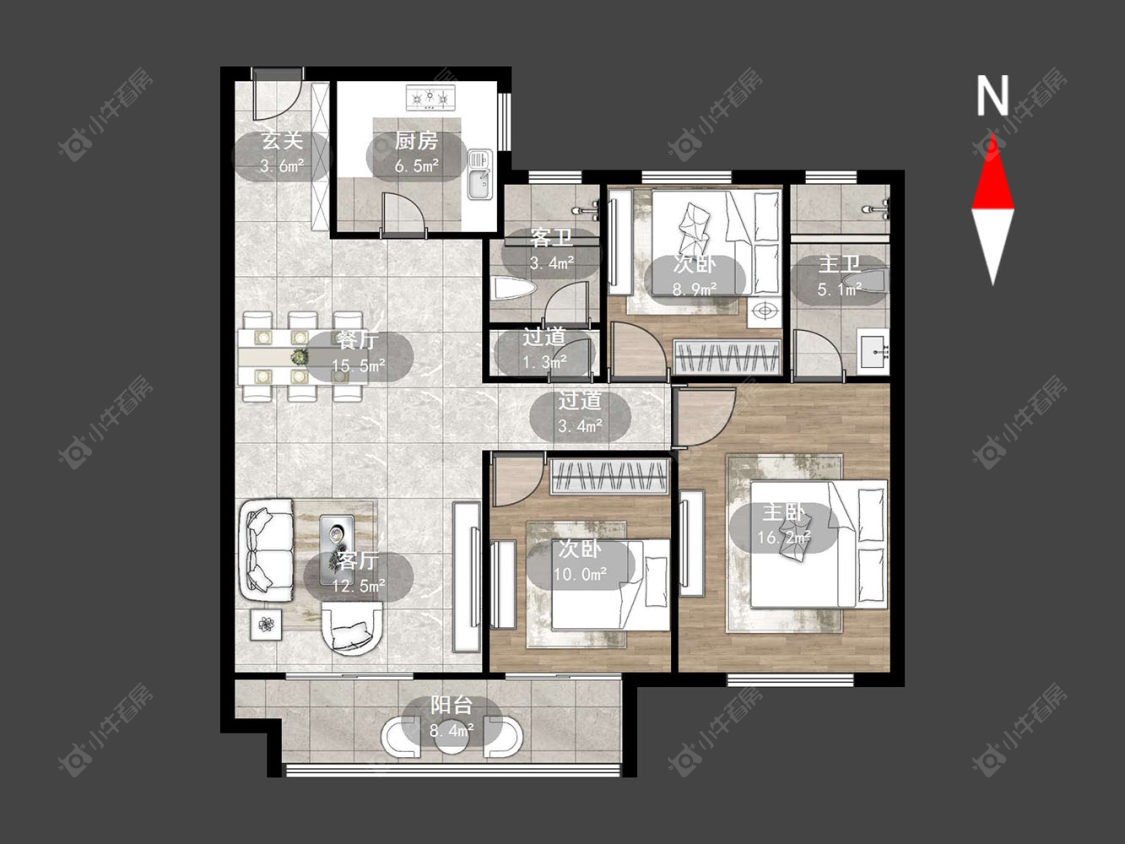 常州观湖名轩在售二手房源户型图_小牛看房