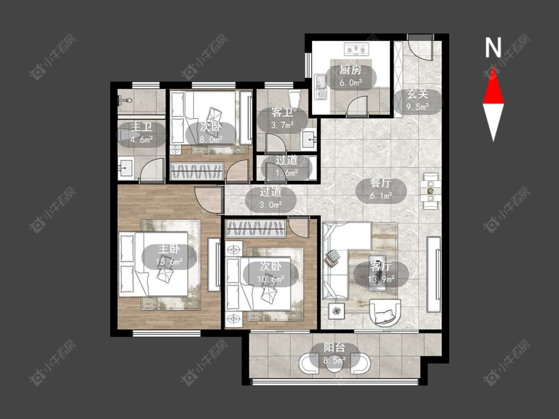 常州观湖名轩在售二手房源户型图_小牛看房