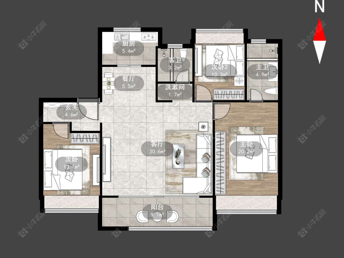 美的世茂云筑房源户型图 常州美的世茂云筑在售二手房源户型图_小牛看房