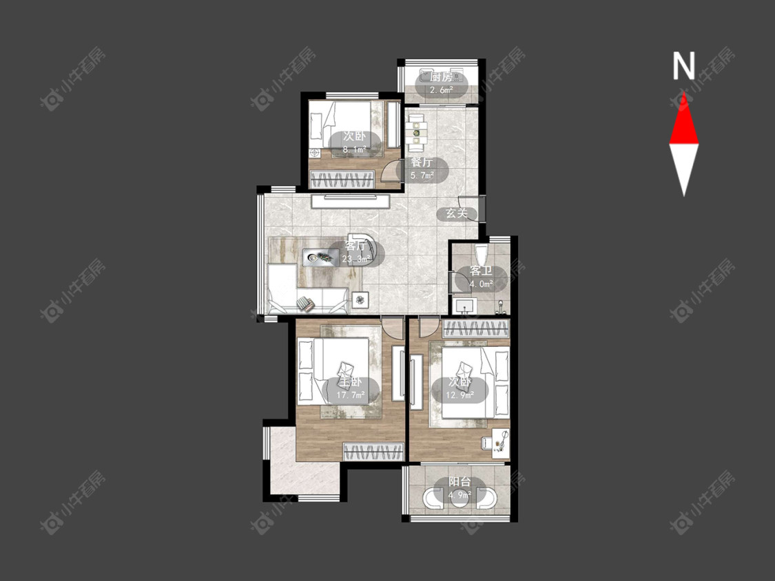 常州永宁花园在售二手房源户型图_小牛看房
