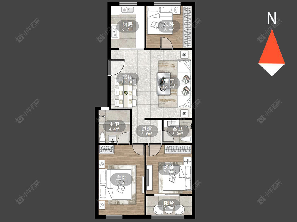 常州新濠澜境在售二手房源户型图_小牛看房