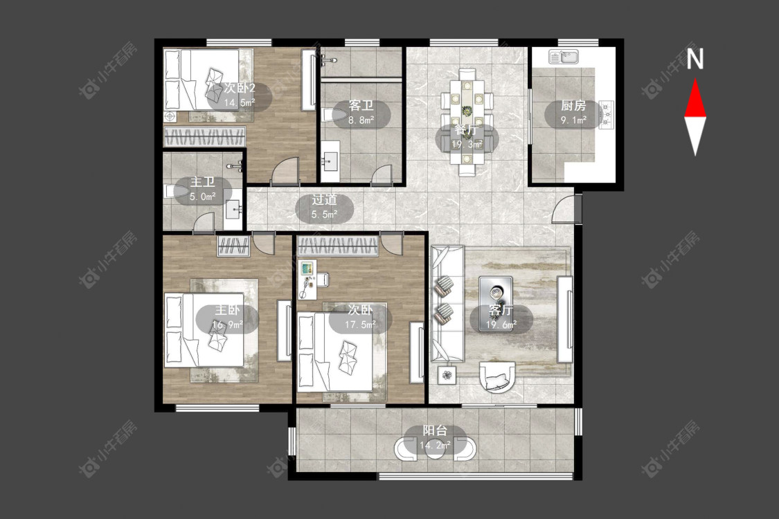 常州城中花苑在售二手房源户型图_小牛看房