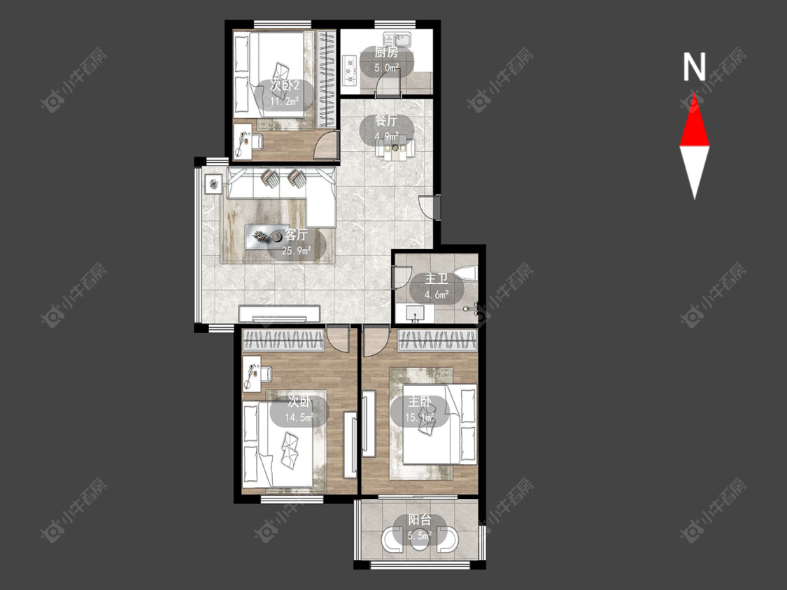 金梅花园南区房源户型图 常州金梅花园南区在售二手房源户型图_小牛看房