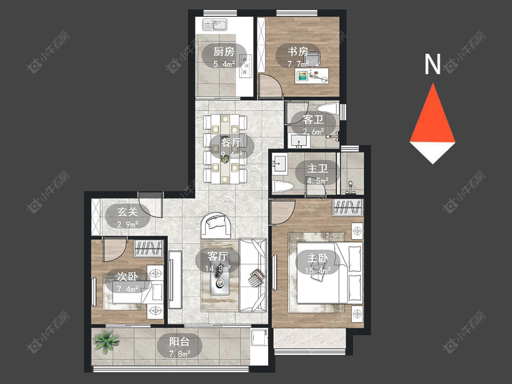 常州保利和光晨樾在售二手房源户型图_小牛看房