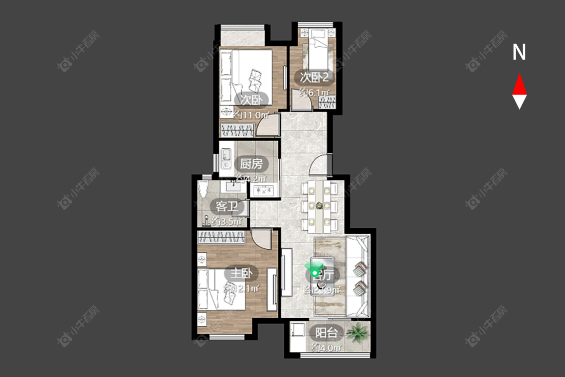 常州新城域一期在售二手房源户型图_小牛看房