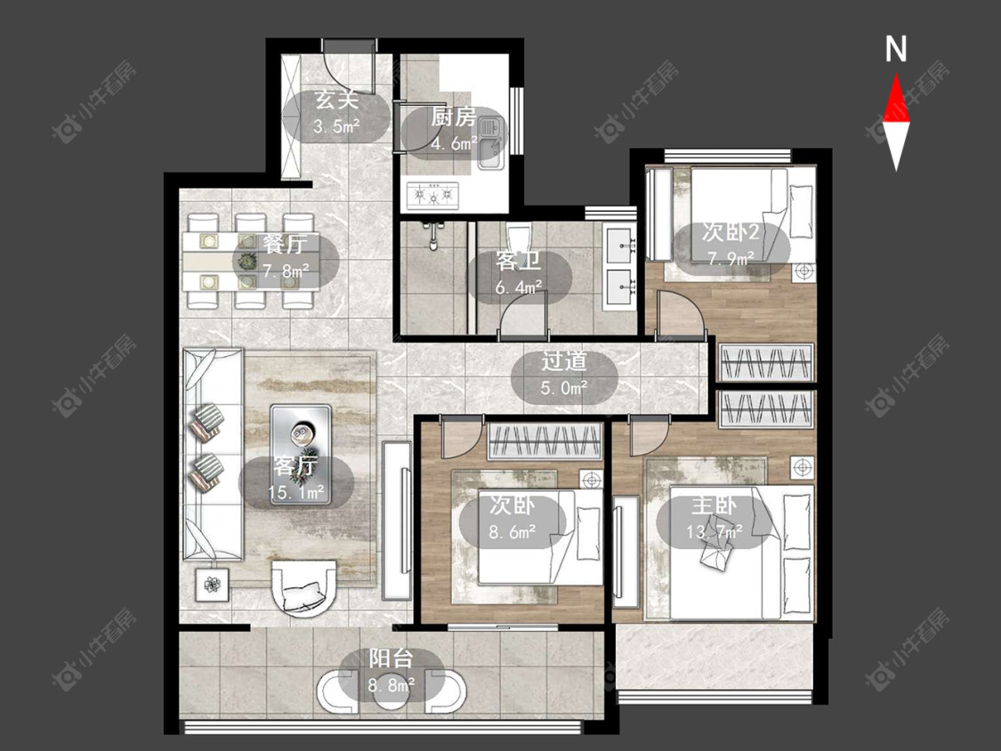 美的世茂云筑房源户型图 常州美的世茂云筑在售二手房源户型图_小牛看房
