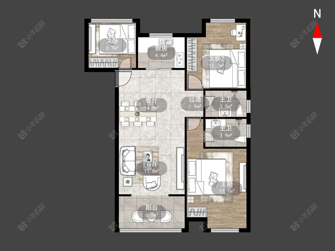 常州梧桐香郡一期在售二手房源户型图_小牛看房