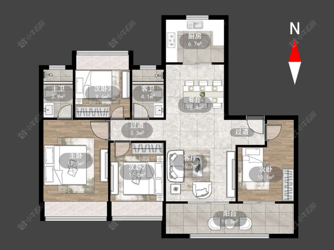 常州牡丹水岸首府在售二手房源户型图_小牛看房
