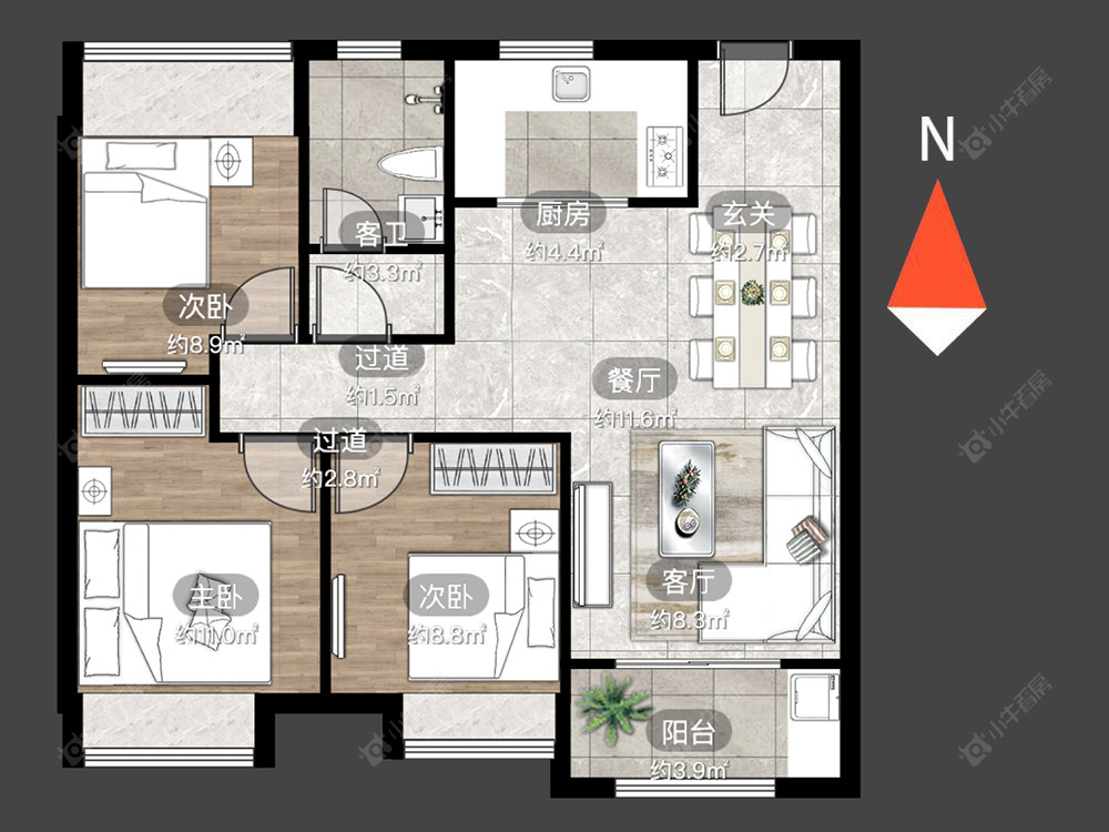 常州万科四季都会在售二手房源户型图_小牛看房
