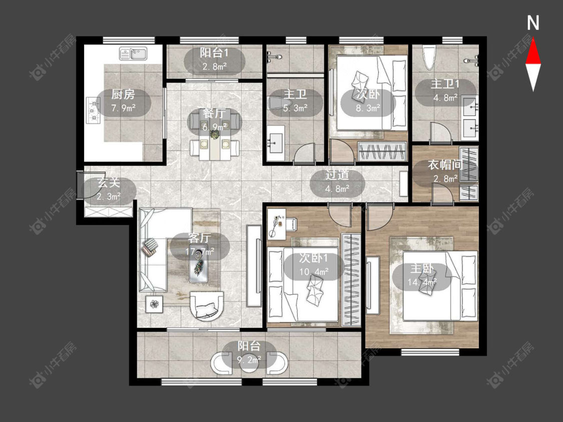 常州新城香悦半岛南区在售二手房源户型图_小牛看房