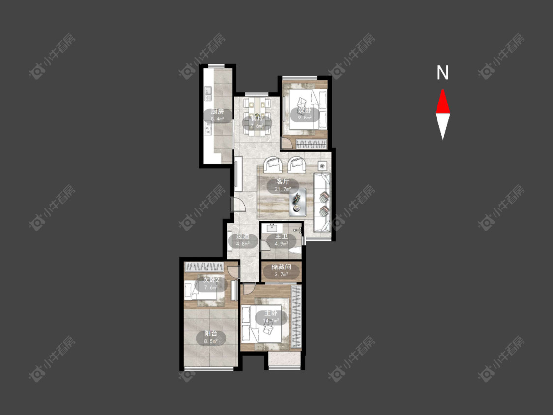 常州荣盛馨河郦舍在售二手房源户型图_小牛看房