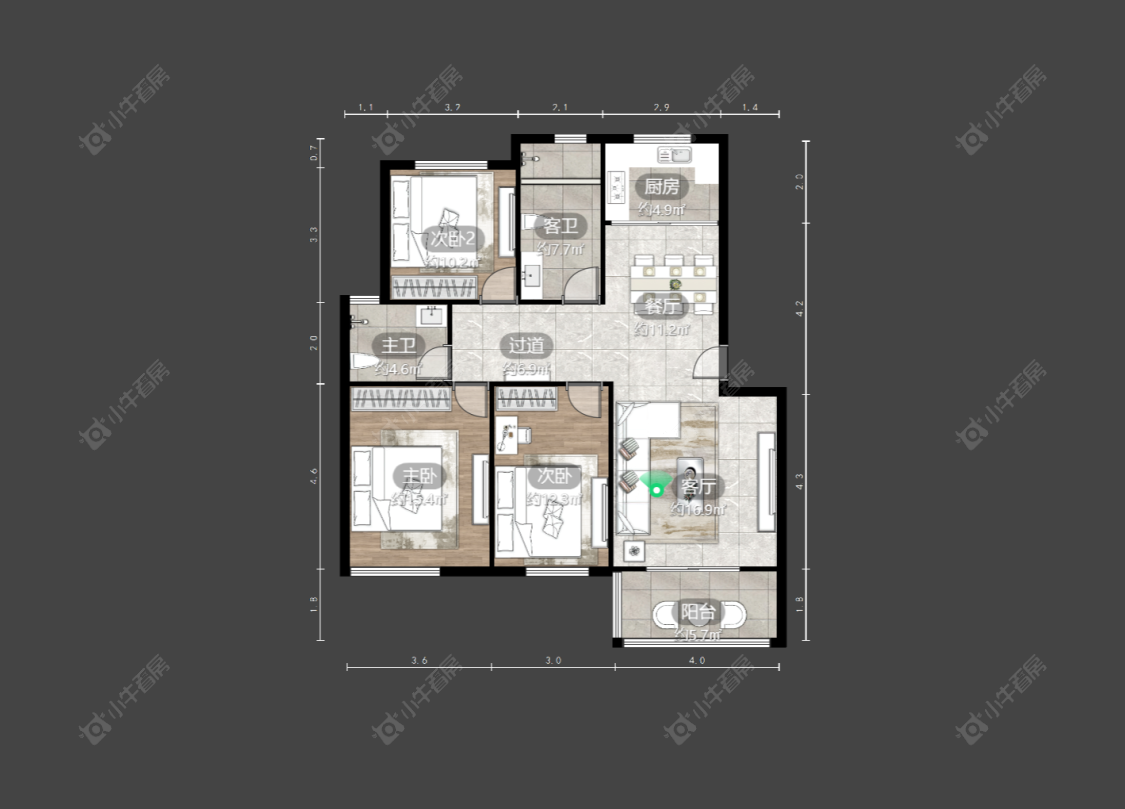常州新魏花园在售二手房源户型图_小牛看房
