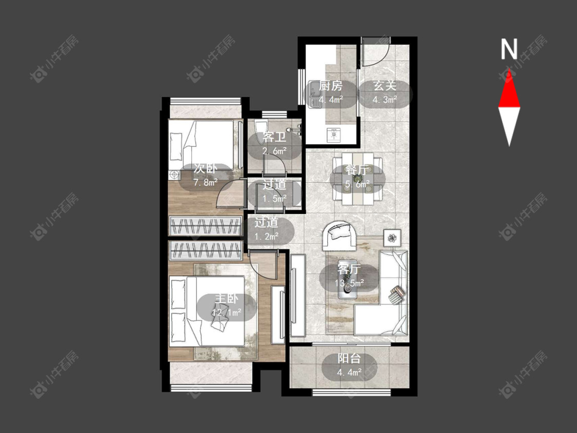 常州文澜国宾在售二手房源户型图_小牛看房