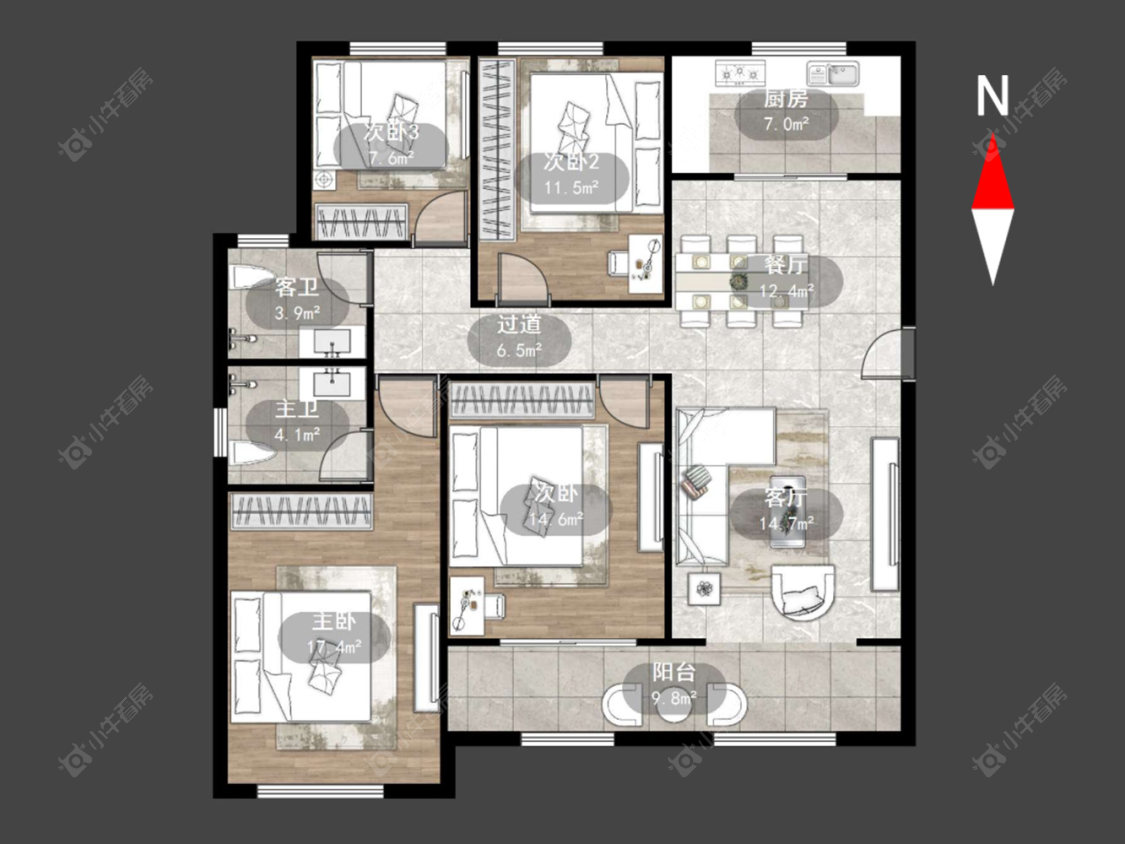 常州凤凰湖西苑在售二手房源户型图_小牛看房