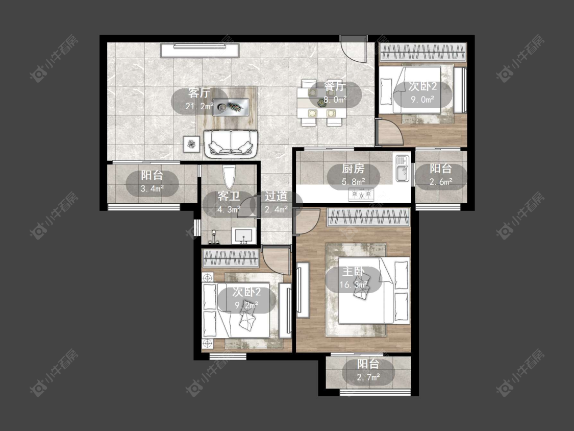 丹阳御河熙岸在售二手房源户型图_小牛看房