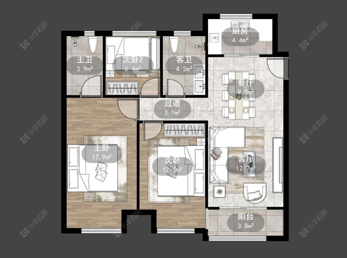 常州凤凰湖西苑在售二手房源户型图_小牛看房